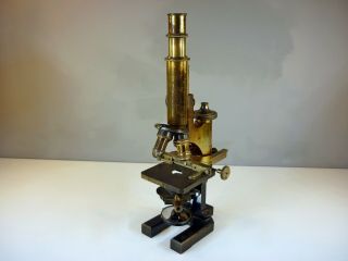 Carl Zeiss Antique Brass Microscope No.  11538 C.  1887 Scottish Retailer