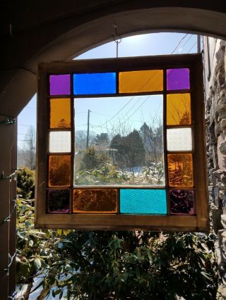 Antique Queen Anne Stained Glass Window,  From A Coal Town Victorian