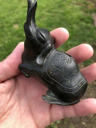 CHINESE 19TH CENTURY QING DYNASTY BRONZE ELEPHANT WATER DROPPER SCHOLARS ITEM 10