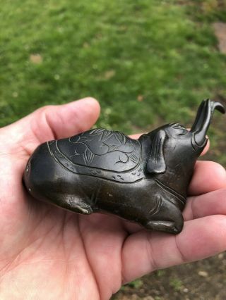CHINESE 19TH CENTURY QING DYNASTY BRONZE ELEPHANT WATER DROPPER SCHOLARS ITEM 7