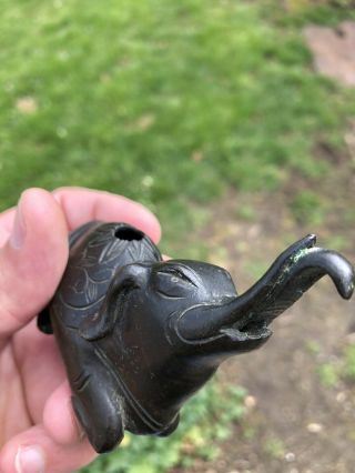 CHINESE 19TH CENTURY QING DYNASTY BRONZE ELEPHANT WATER DROPPER SCHOLARS ITEM 9