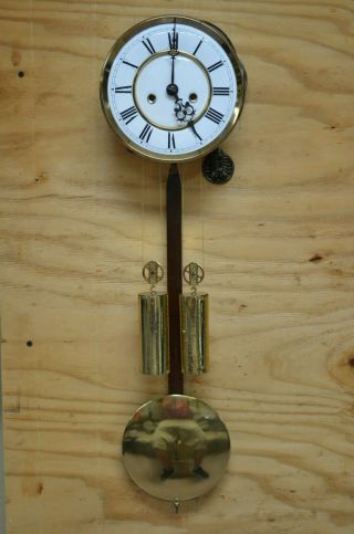 Antique German Vienna 2 Weight Gustav Becker Wall Clock Movement