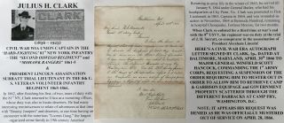 Civil War President Lincoln Assassination Trial Capt 81st Ny Inf Letter Signed