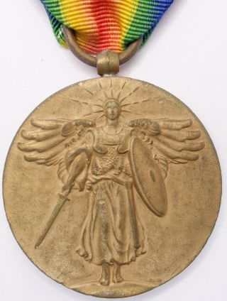 US WW1 Victory Medal with 5 campaign bars.  The great war for civilization 3