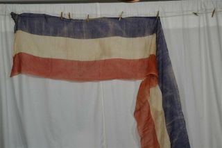 Bunting Civil War Era American Flag Red White Blue Fabric Antique