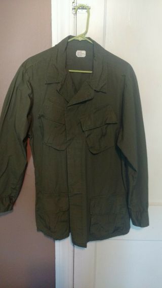 Us Army Vietnam Era Og - 107 Jungle Fatigue Coat Jacket Large Long