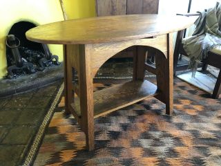 Antique Limbert Oval Library Table Arts & Crafts Mission Oak Stickley Era 2