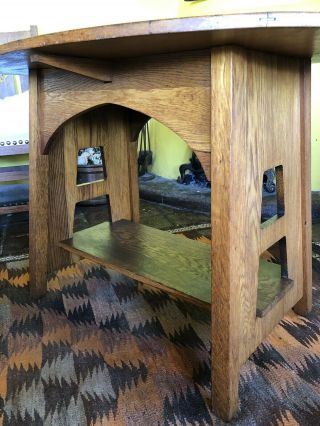 Antique Limbert Oval Library Table Arts & Crafts Mission Oak Stickley Era 6