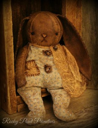 Primitive Spring Summer Chocolate Bunny Rabbit Doll