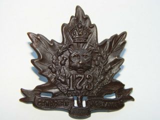 Canada Ww1 Cef Cap Badge The 173rd Battalion " Canadian Highlanders "