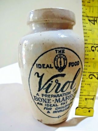 Antique Virol Pot Stoneware Jar Ideal Food A Preparation Bone Marrow Children 