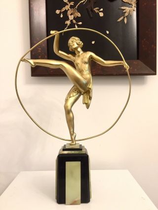 Art Deco Sculpture Figure Hoop Dancer By Limousin (signed)