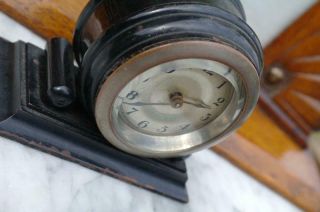Vintage 1920 ' s French Art Deco Table Clock Solid Ebony Case Design CHIC 4