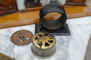 Vintage 1920 ' s French Art Deco Table Clock Solid Ebony Case Design CHIC 6