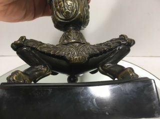 ANTIQUE 19th.  C.  FRENCH EMPIRE BRONZE CANDLESTICK W/ Black Marble/Granite c1820 ' s 12