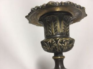 ANTIQUE 19th.  C.  FRENCH EMPIRE BRONZE CANDLESTICK W/ Black Marble/Granite c1820 ' s 5