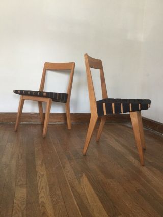 Vintage Jens Risom For Knoll 666 Dining Chairs,  A Pair