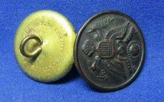 WWI Army Photo Locket Button by Liberty Mfg.  EXTREMELY RARE 3