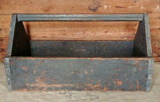 Primitive Vintage Antique Wooden Tote Tool Carrier Repurpose
