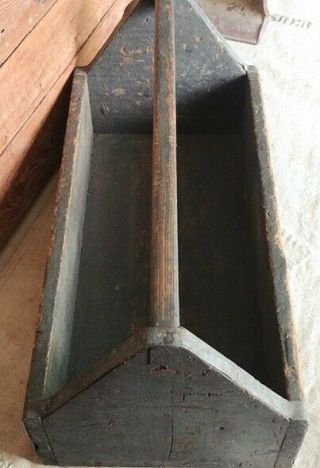 Primitive Vintage Antique Wooden Tote Tool Carrier repurpose 3