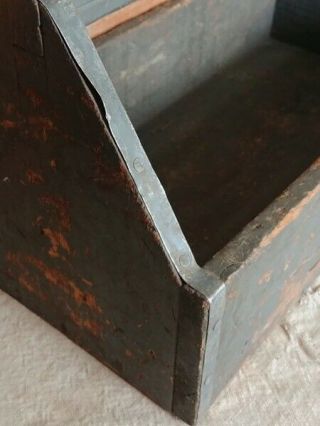 Primitive Vintage Antique Wooden Tote Tool Carrier repurpose 4