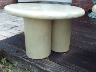 3 Vintage Unique MC Modern Retro Round Stacked Marble Toad Stool Side Tables 4