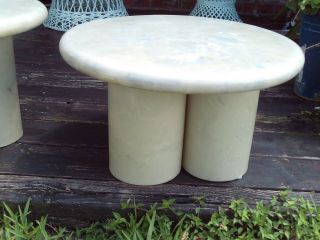 3 Vintage Unique MC Modern Retro Round Stacked Marble Toad Stool Side Tables 5