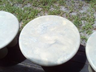 3 Vintage Unique MC Modern Retro Round Stacked Marble Toad Stool Side Tables 8