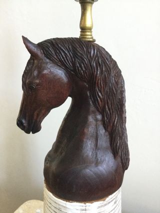 A.  Brandt Co.  Carved Wood Horse Head Oak Lamp Very Rare 35” Artist Bruno Winter
