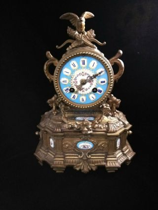 Antique Victorian Japy Freres P.  H.  Mourey Mantel Clock