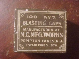 M.  C.  Mfg.  Brown 7 Blasting Cap Tin