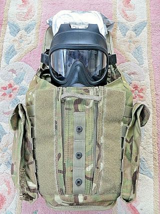 British Army Gsr Gas Mask (size 2/2),  Foil Wrapped Filters & Good Haversack