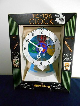 Vintage 1959 Hubley Tic Toy Clock,  Model 691,  W/shipping Box