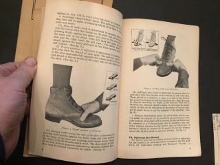 2 vintage US War Dept TM 10 - 227 & 10 - 228 Inspection & fitting of shoes and socks 7