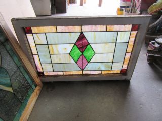 Antique Stained Glass Transom Window 36 X 24 Architectural Salvage