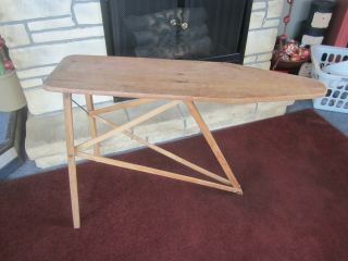 Vtg Childs Our Own Ironing Table No 34 National Washboard Co Wood Laundry Board