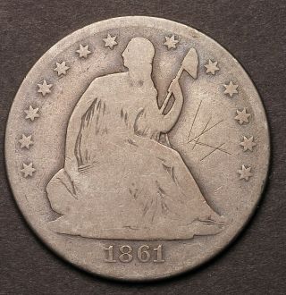 Us 1861 - O Silver Half Dollar Coin