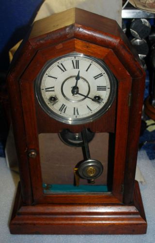 Antique 1878 Seth Thomas Walnut " Nashville " City Series 30 Hour Shelf Clock
