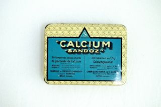 Antique Empty Sandoz Cacium Box Apothecary Pharmaceutical