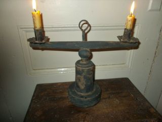 Antique Table Lighting Device Wood & Tin,  Very Early from Hampshire. 6