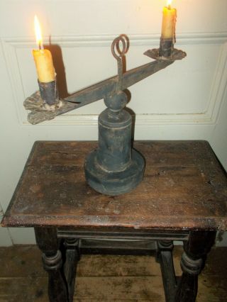 Antique Table Lighting Device Wood & Tin,  Very Early from Hampshire. 7