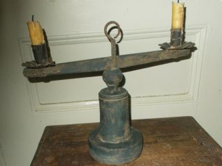 Antique Table Lighting Device Wood & Tin,  Very Early from Hampshire. 8