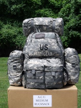 $259 Fully Loaded Molle Acu Medium Rucksack Military Backpack Hydration Pouches