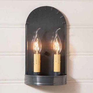 Arch Double Wall Sconce In Country Tin By Irvin 
