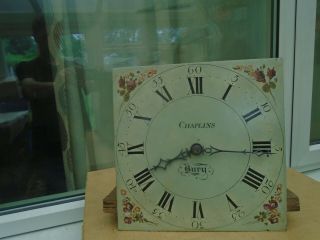 Lovely antique CHAPLINS BURY hand painted enamel Longcase clock ATTIC FIND 10