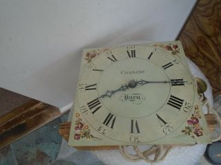 Lovely antique CHAPLINS BURY hand painted enamel Longcase clock ATTIC FIND 12