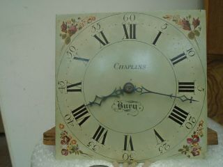 Lovely Antique Chaplins Bury Hand Painted Enamel Longcase Clock Attic Find