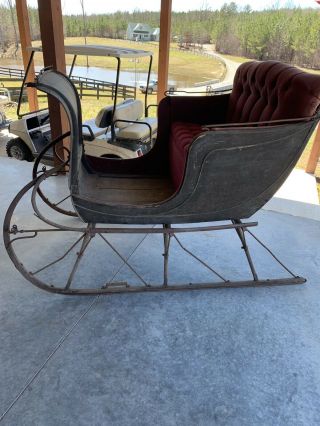 Antique Horse Drawn Cutter Sleigh - Graves & Eighny Signed Rare 3