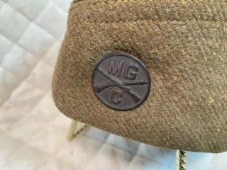 WW1 US Wool Overseas Cap Hat W/ Artillery Machine Guns Corp Insignia 2