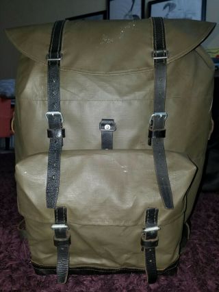 Vintage Swiss Army Backpack,  Gas Mask Bag/shoulder Bag,  Rugged Rubberized Nylon